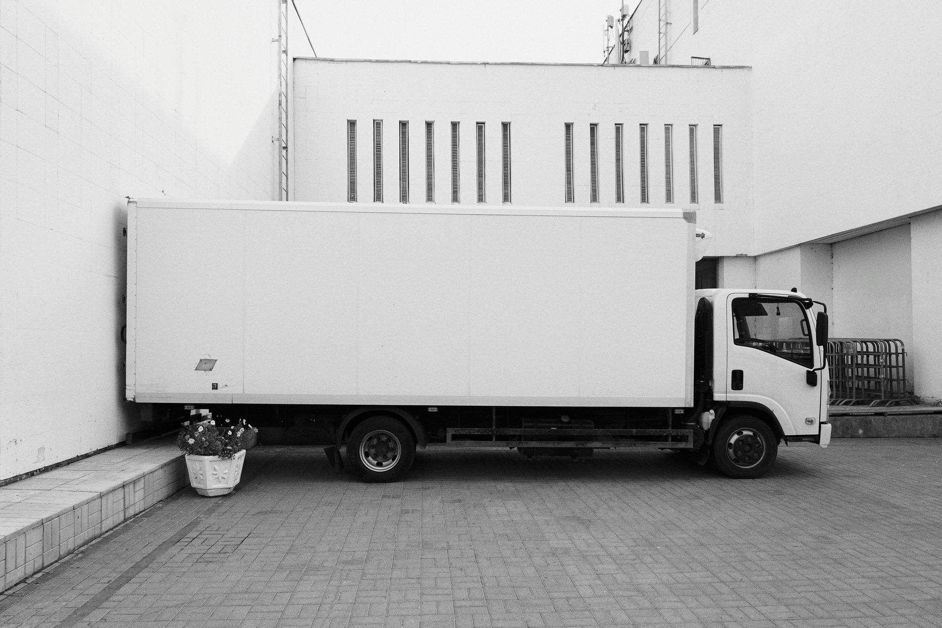 Delivery truck at a loading dock